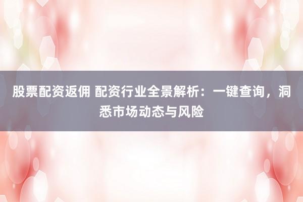 股票配资返佣 配资行业全景解析：一键查询，洞悉市场动态与风险