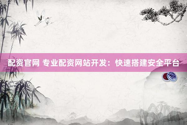 配资官网 专业配资网站开发：快速搭建安全平台