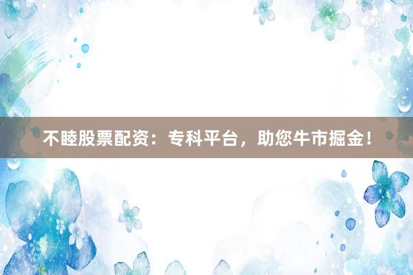 不睦股票配资：专科平台，助您牛市掘金！