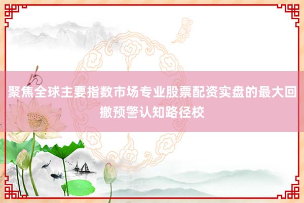 聚焦全球主要指数市场专业股票配资实盘的最大回撤预警认知路径校