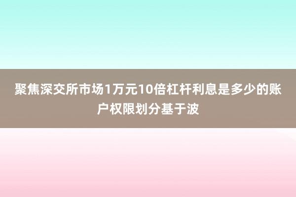 聚焦深交所市场1万元10倍杠杆利息是多少的账户权限划分基于波