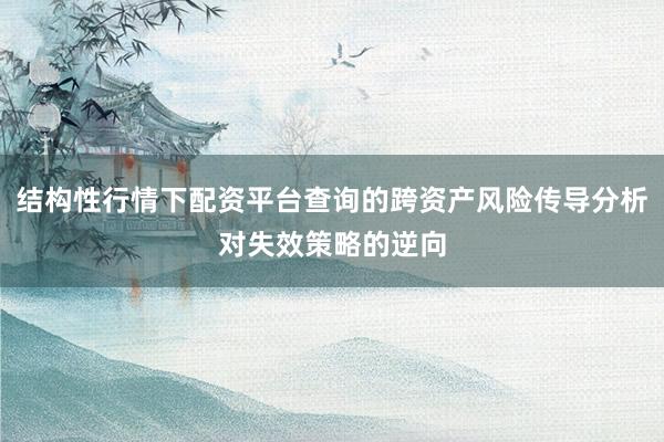 结构性行情下配资平台查询的跨资产风险传导分析对失效策略的逆向