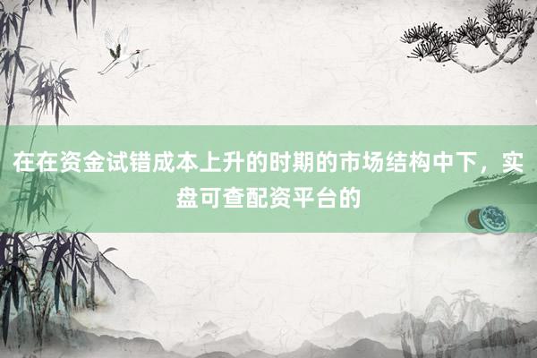 在在资金试错成本上升的时期的市场结构中下，实盘可查配资平台的